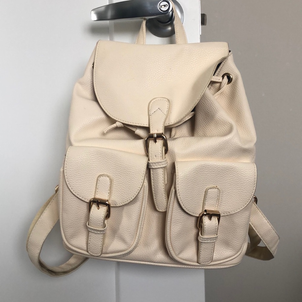 Leather Backpack Purse with Back Security Zipper